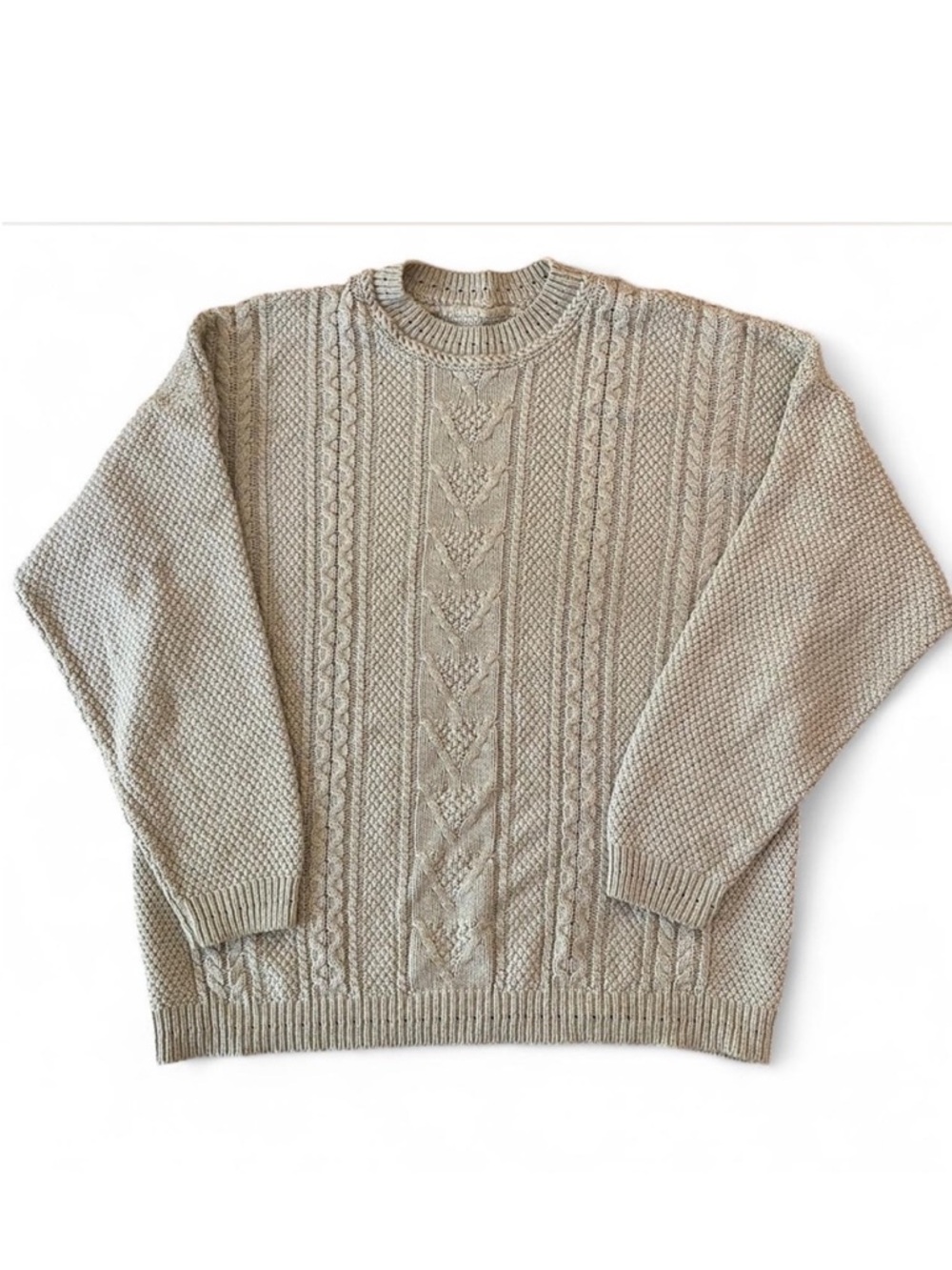 Vintage size medium beige knit sweater size medium cotton